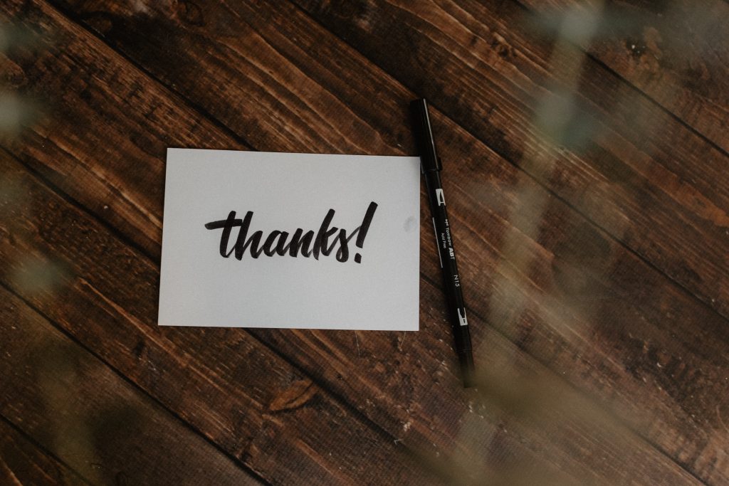 Thank you card to be successful